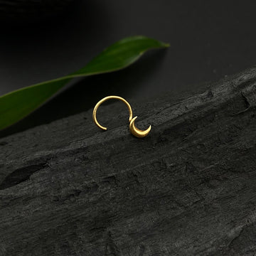 Tiny Crescent Moon Nose Pin (Gold Plated)